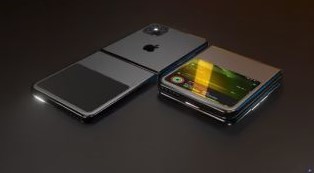 Leaked picture displaying the design concept of Apple Flip or foldable iPhone